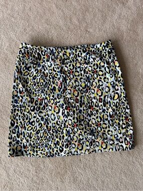 Peck & Peck Multicolor Leopard Print A-Line Skirt